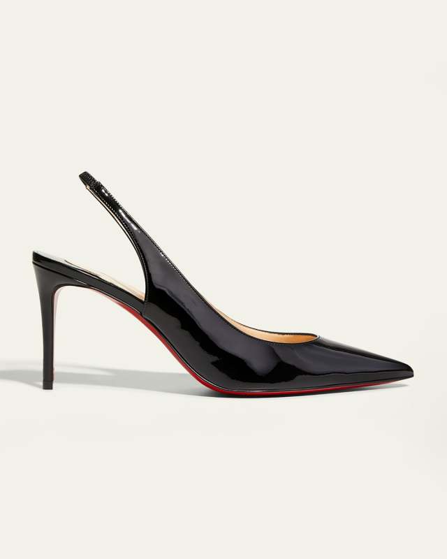 Kate Sling Patent Calfskin Red Sole Pumps
